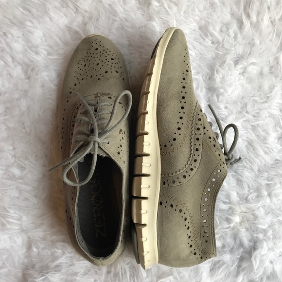 zerogrand suede wingtip oxford